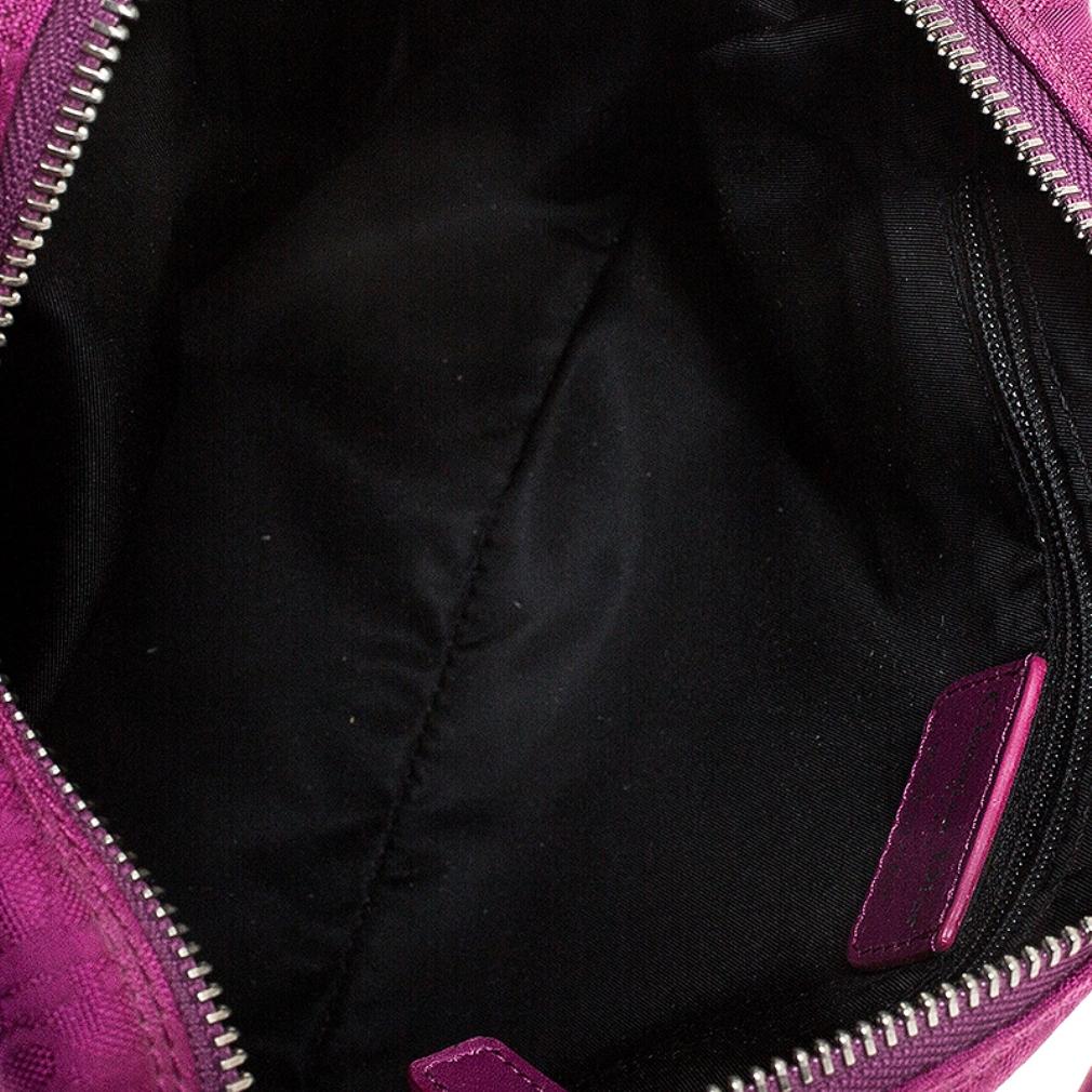 Dior Purple Monogram Nylon and Leather Bow Shoulder Bag 4