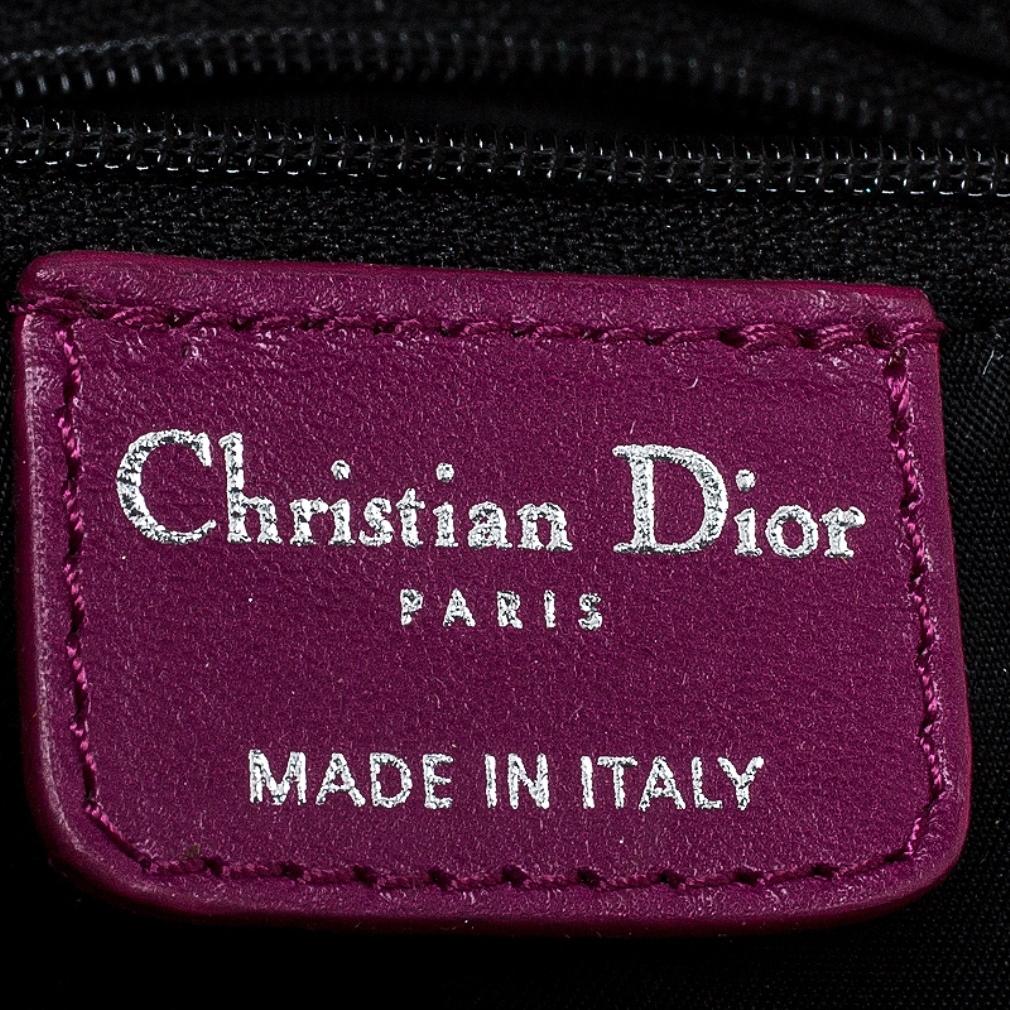 Dior Purple Monogram Nylon and Leather Bow Shoulder Bag 5
