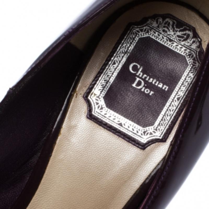 Dior Lila Lackleder Miss Dior Peep Toe Plateau Pumps Größe 38 Damen im Angebot