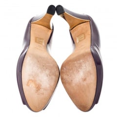 Dior, viola, vernice, piattaforma Peep Toe Pumps taglia 39