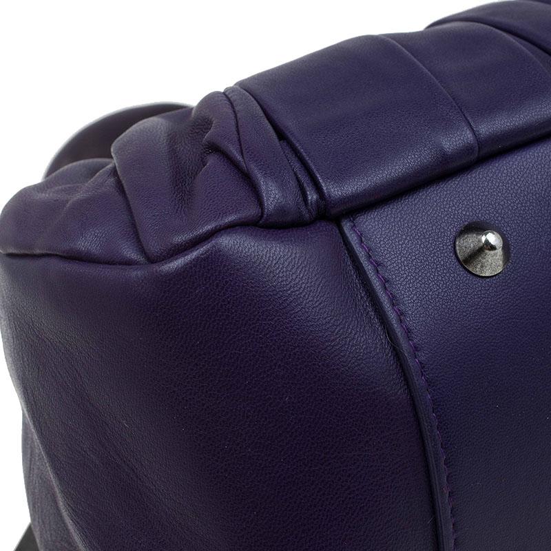 Dior Purple Pleated Leather Plisse Satchel 7