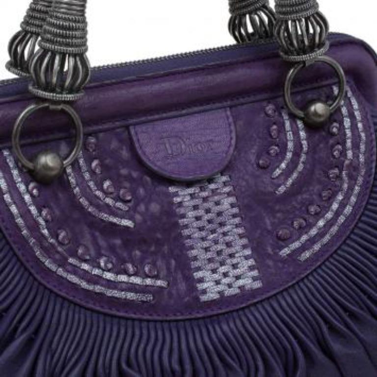 Dior, la borsa Plisse in pelle plissettata viola in vendita 2