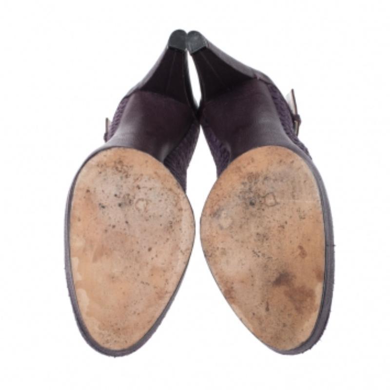 Dior Lila Python Leder und geprägtem Leder Plattform Stiefeletten Größe 40 im Angebot 2