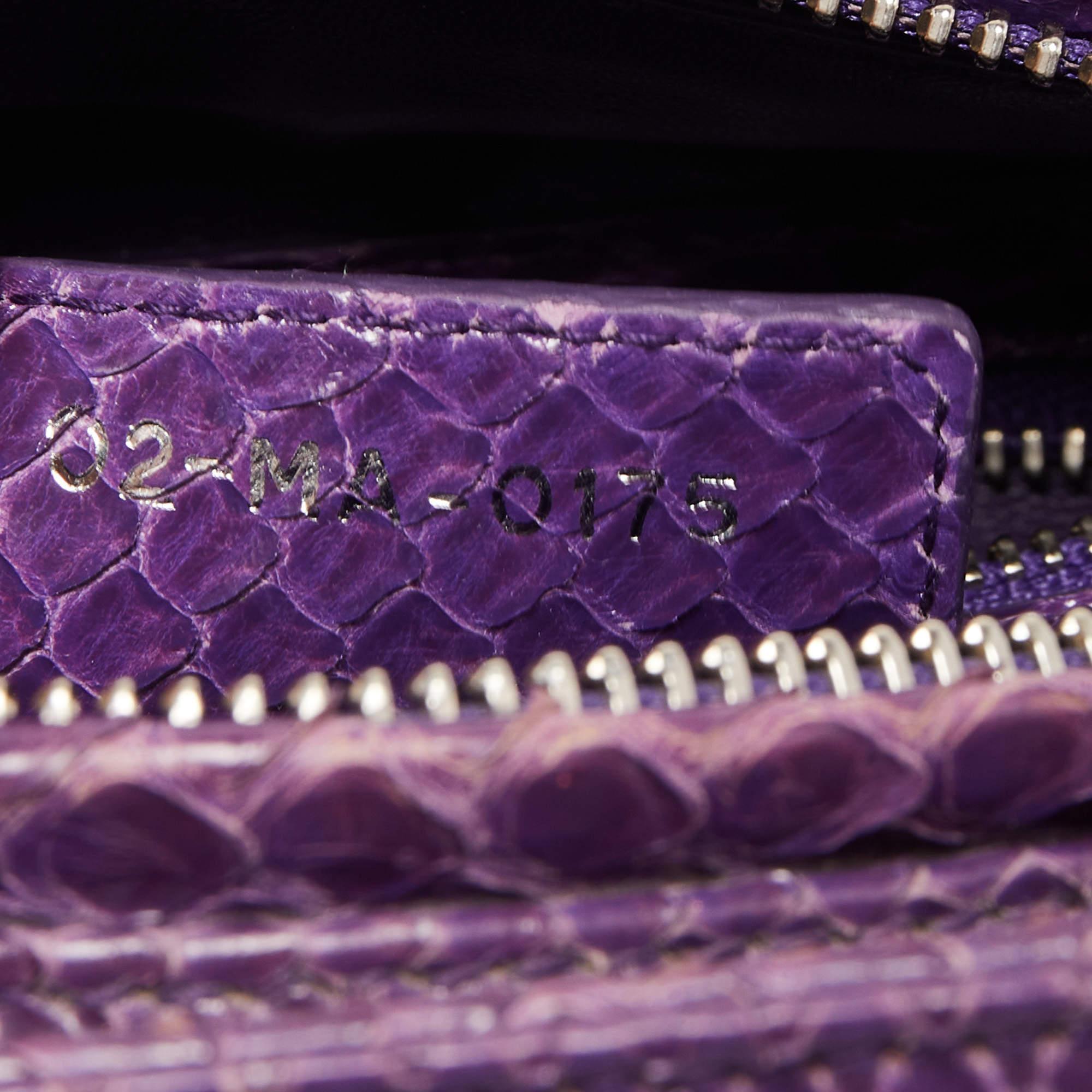 Dior Purple Python Medium Lady Dior Tote 5