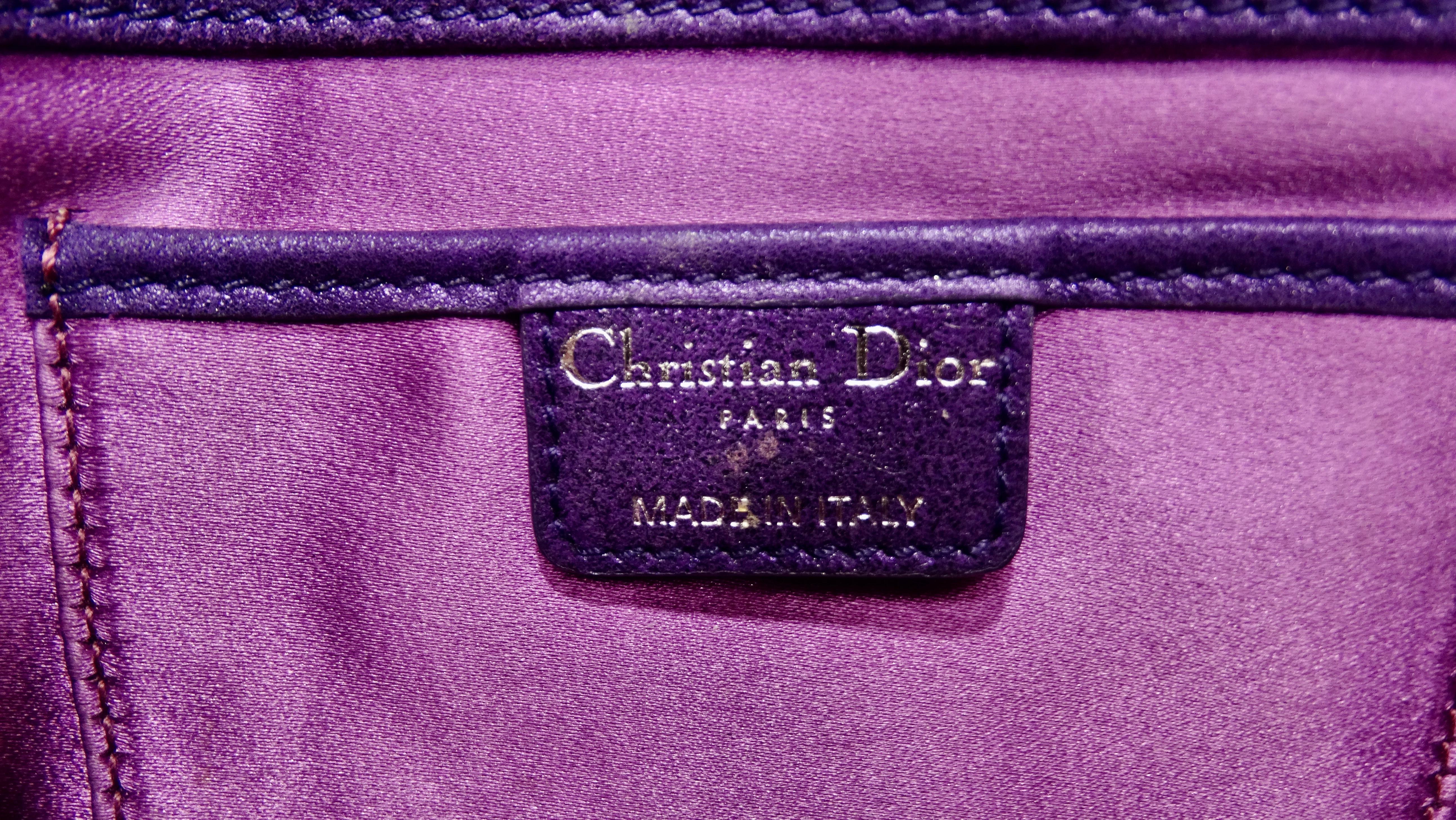 Women's or Men's Dior Purple Quilted Clutch with Chain