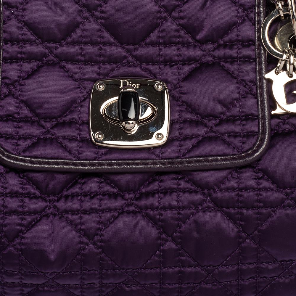 Dior Purple Satin Cannage Satin Charming Lock Tote 3