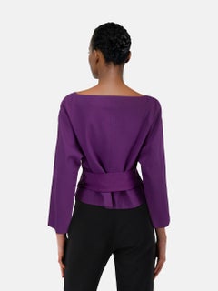 Dior Purple Single Breasted Jacket Bow Belt Size XXL