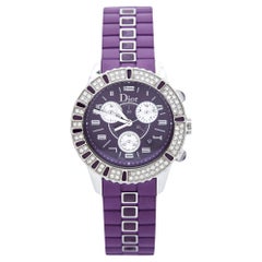 Dior Purple Stainless Steel Diamond Christal CD11431JR001 Women's Wristwatch 39