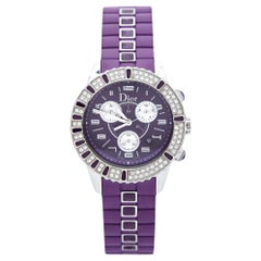 Dior Purple Stainless Steel Diamond Christal CD11431JR001 Montre-bracelet femme 39 