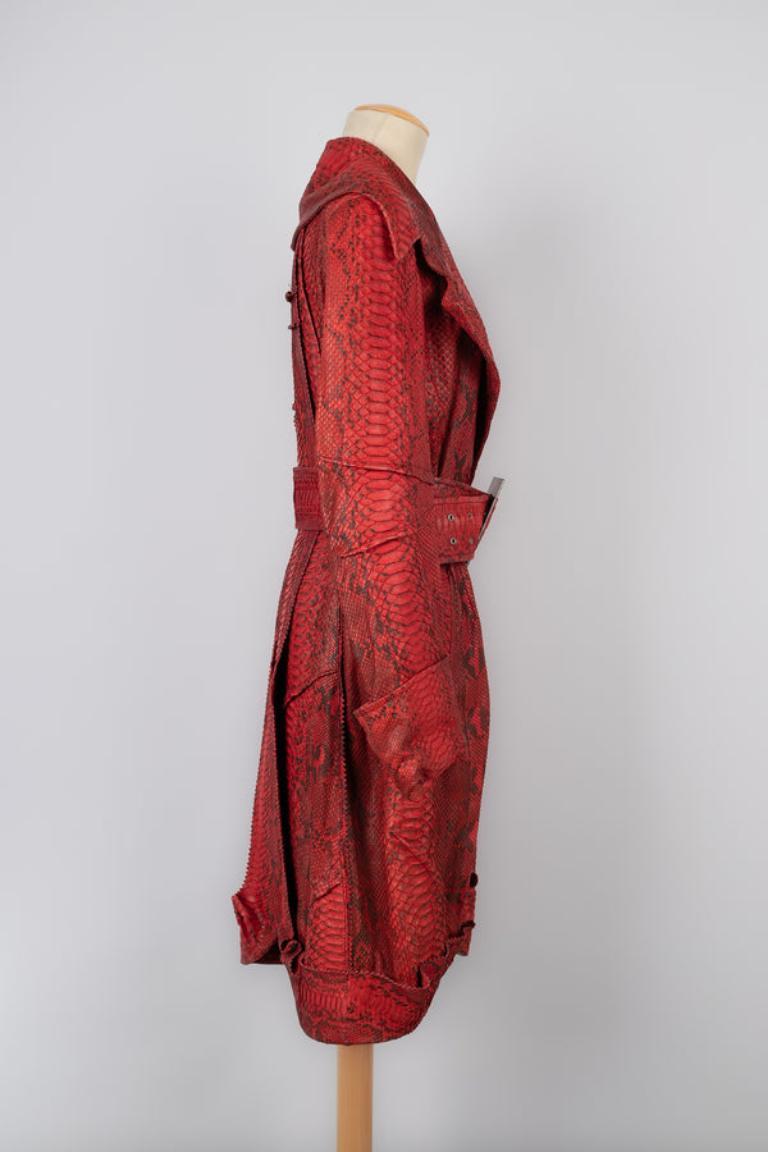 Red Dior Python Coat, 2006 For Sale