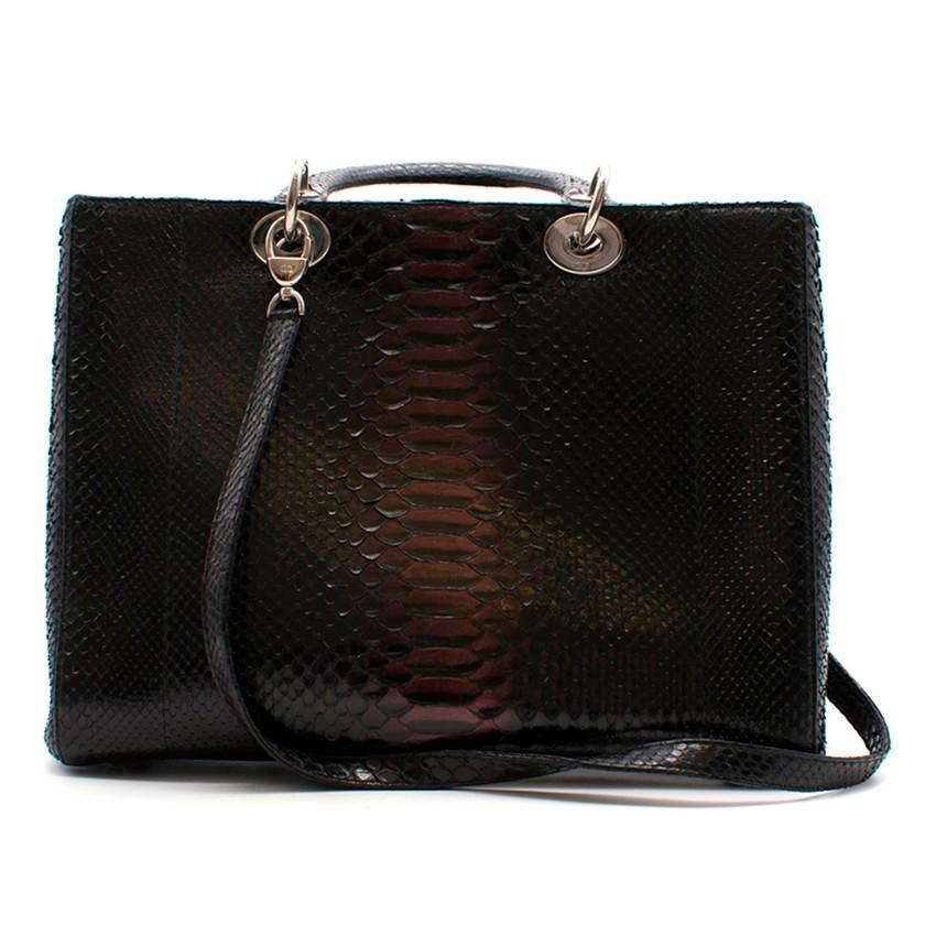 Black Dior python leather black bag