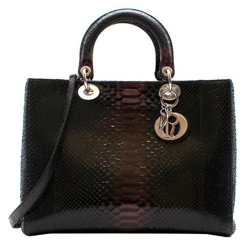 Dior python leather black bag