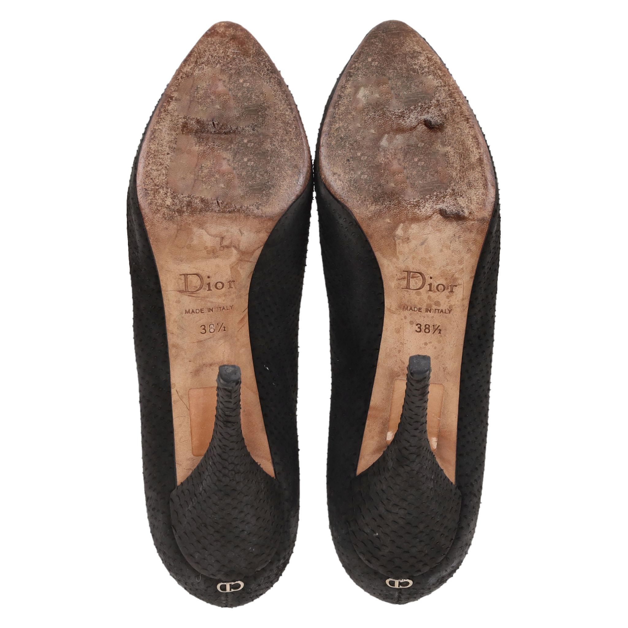 Dior Python Skin Logo Detail Pumps - image 5