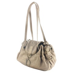 Dior Sac à bandoulière à rabat cannage en cuir bronze matelassé beige 2DD829K