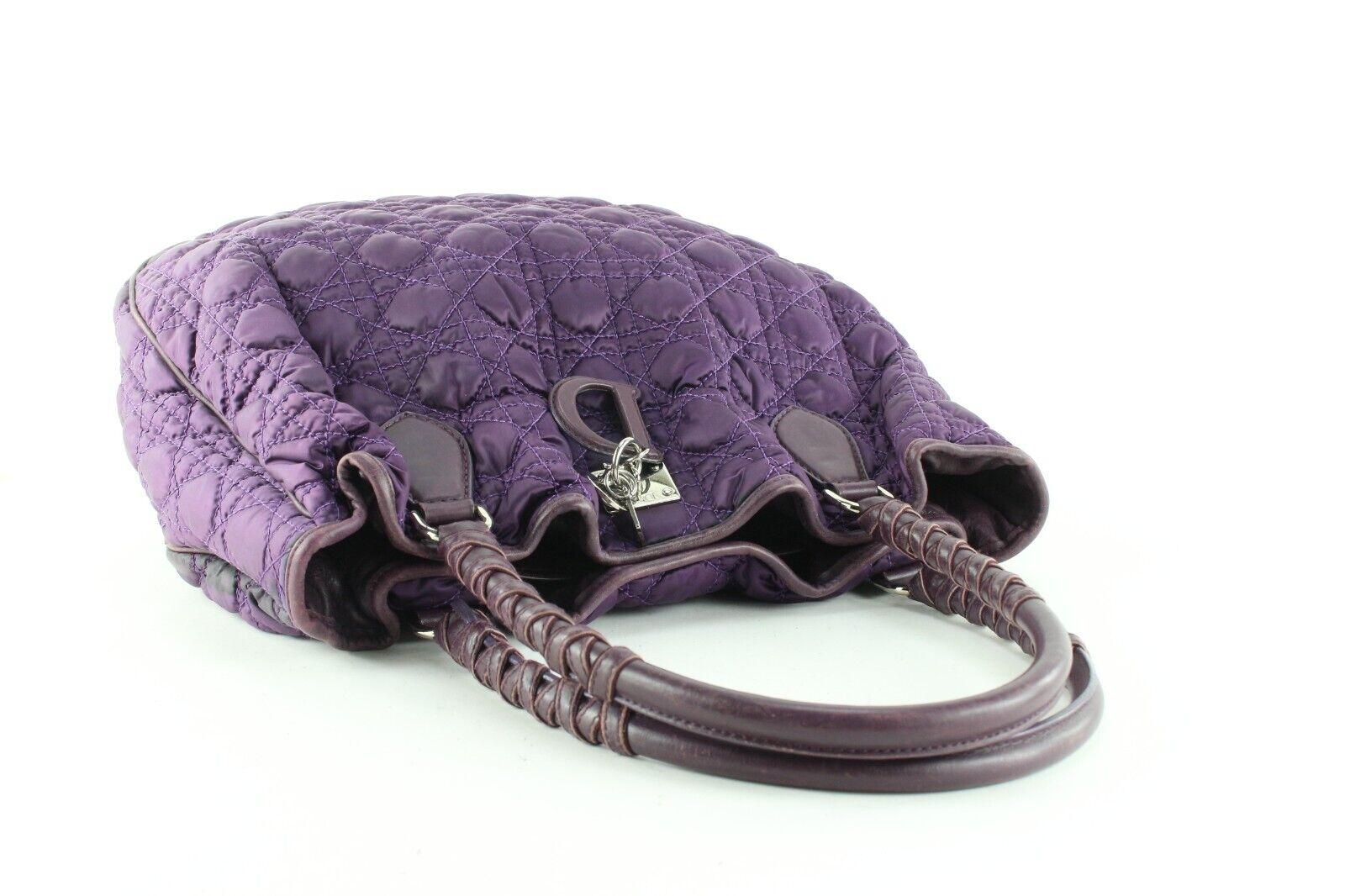 Women's or Men's Dior Quilted Cannage Purple Charming Hobo Tote 1D627K