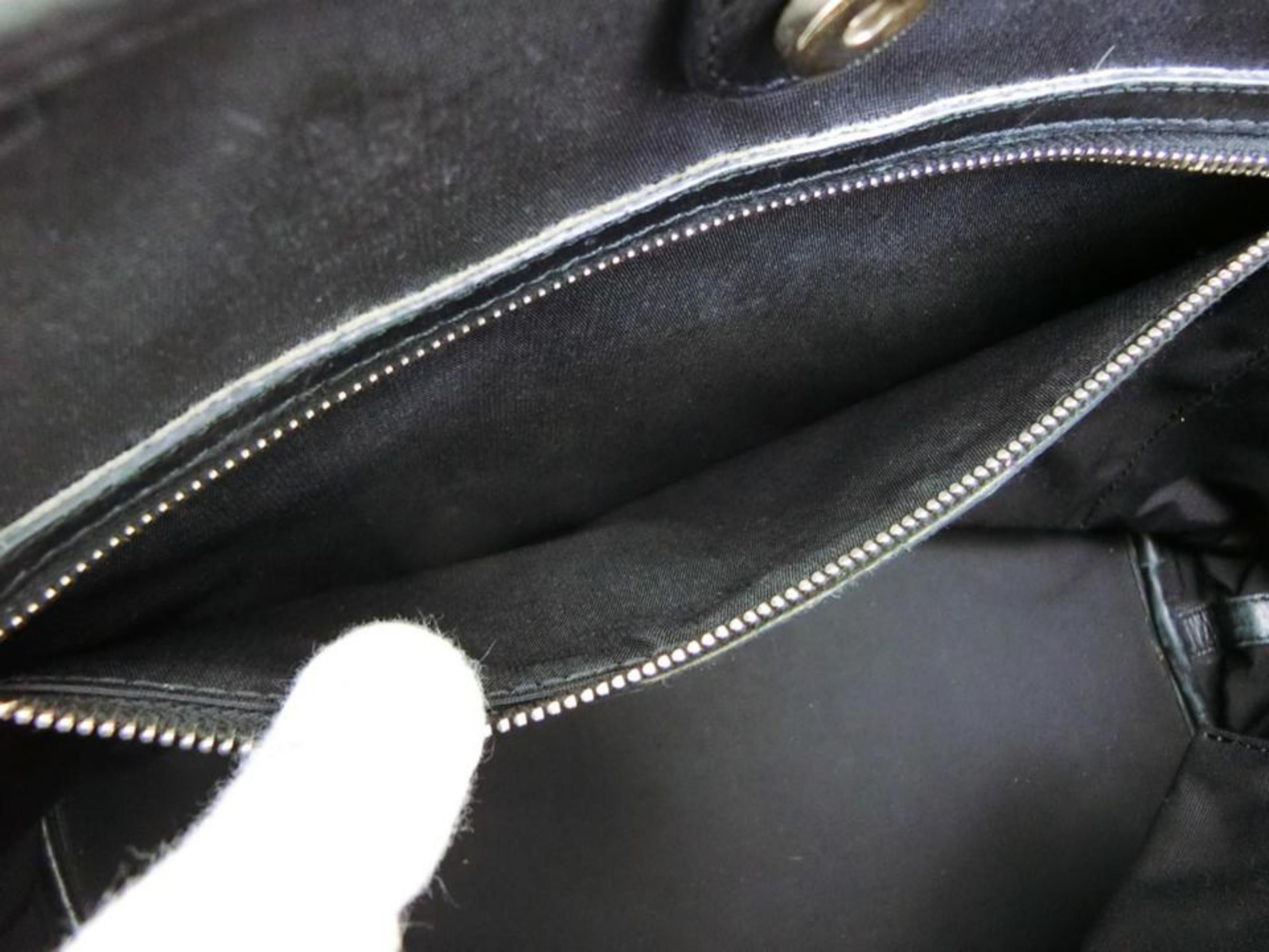 Dior Quilted Leather Cannage Shopper Tote 233793 Black Canvas Shoulder Bag For Sale 6