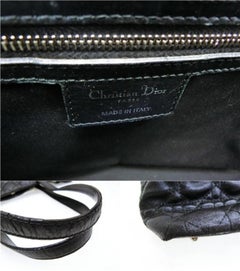 Dior Quilted Leather Cannage Shopper Tote 233793 Black Canvas Shoulder Bag