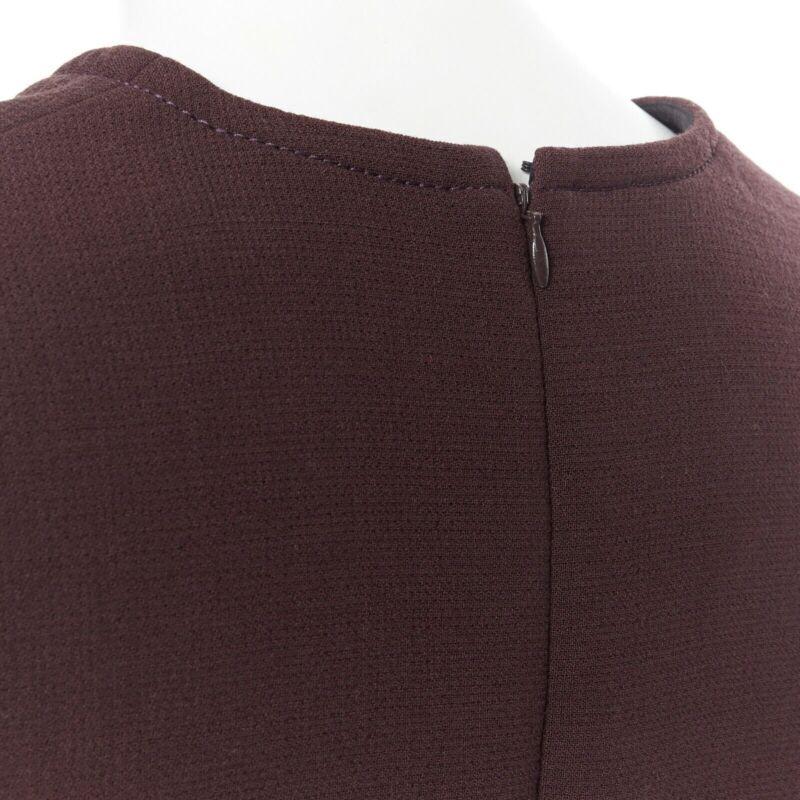 DIOR RAF SIMONS maroon brown virgin wool panel slit cut-out top bottom set FR38 5