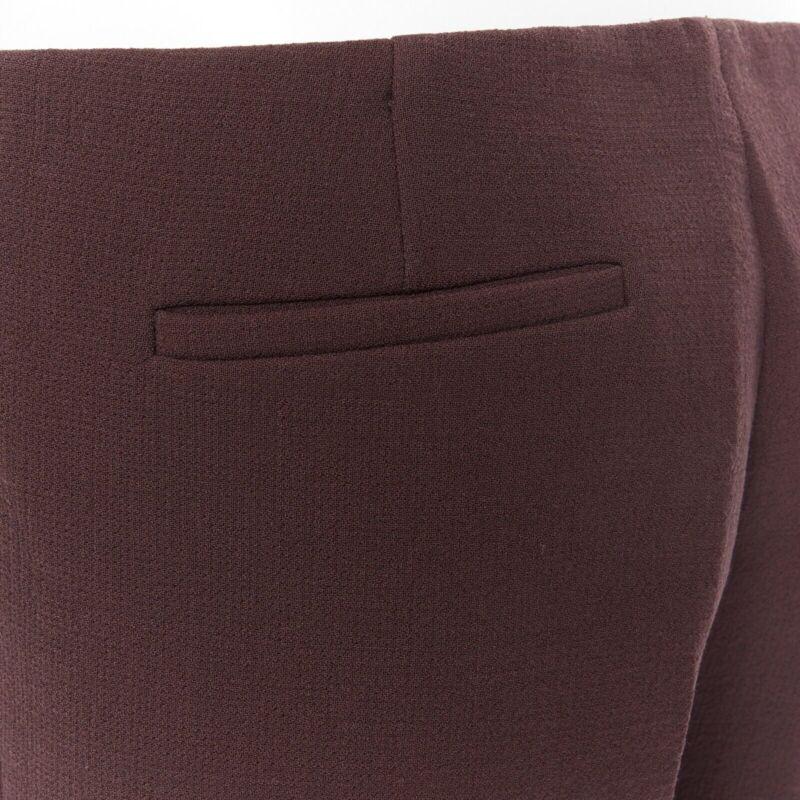 DIOR RAF SIMONS maroon brown virgin wool panel slit cut-out top bottom set FR38 6