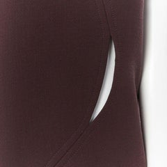 DIOR RAF SIMONS maroonbraunes Set aus Schurwolle mit Schlitz oben und unten FR38