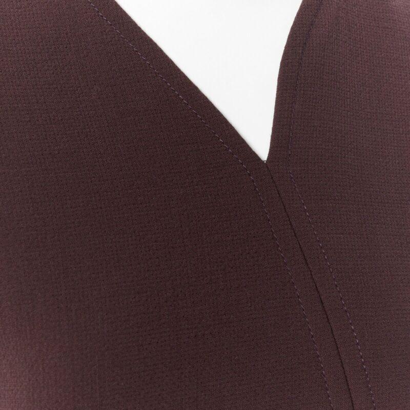 DIOR RAF SIMONS maroon brown virgin wool panel slit cut-out top bottom set FR38 4