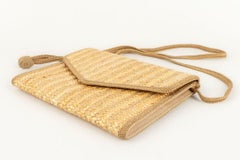 Dior Raffia Clutch Bag in Leather