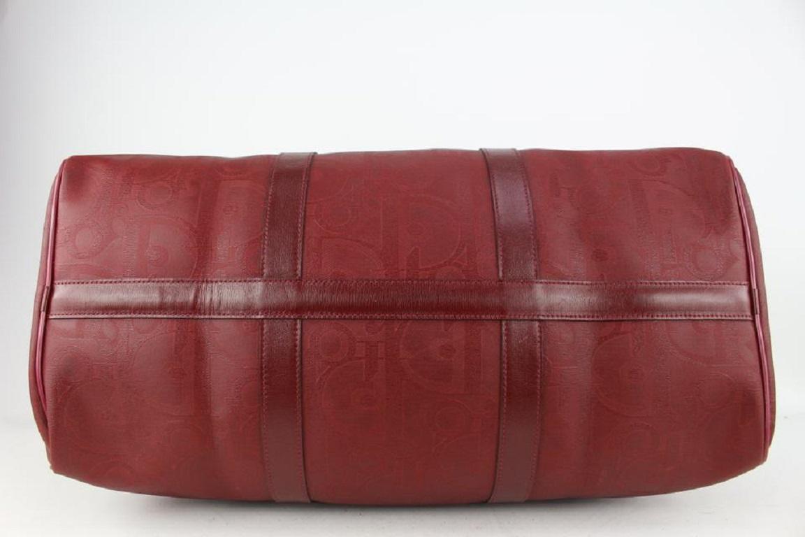 Dior Rare Bordeaux Monogram Trotter Boston Duffle Bag w/ Lock Key 812da3 6
