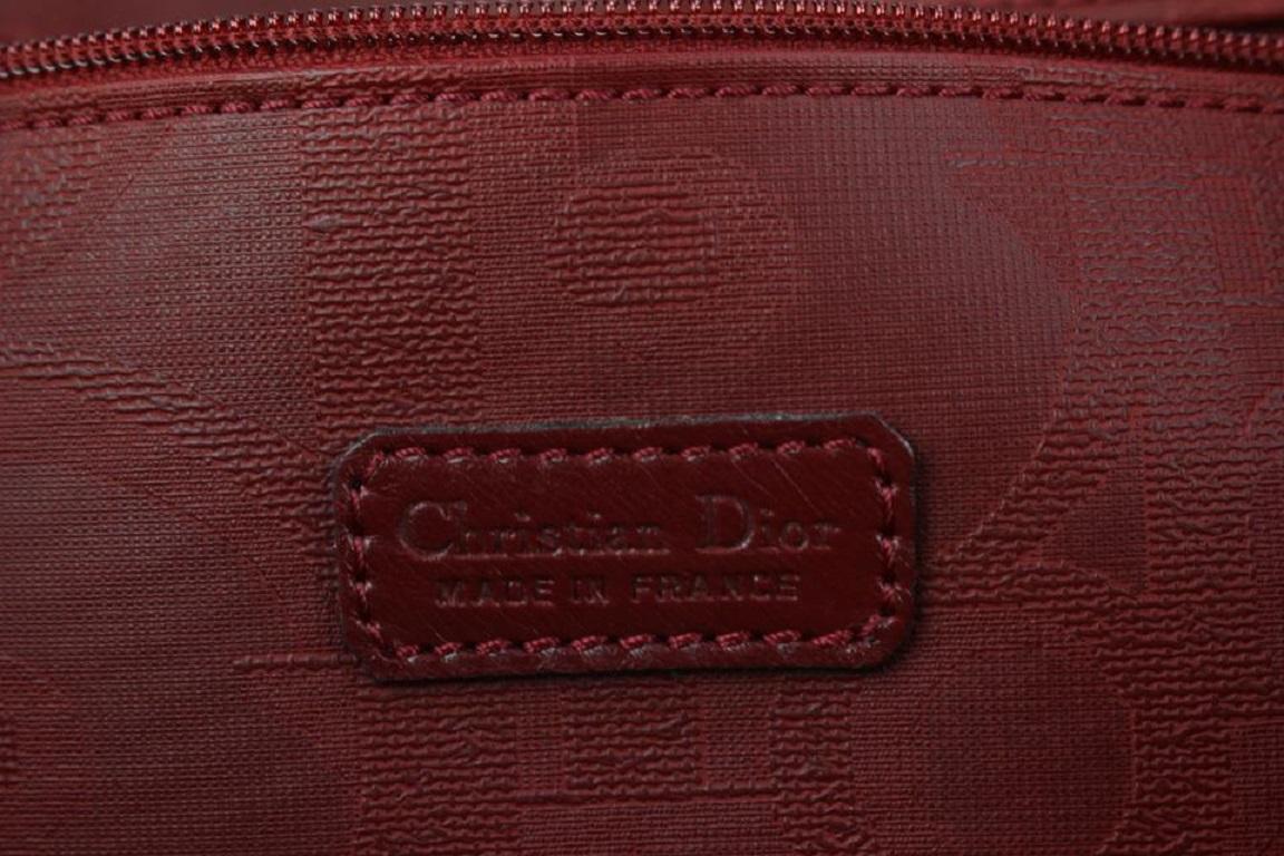 Marrone Dior Rare Bordeaux Monogram Trotter Boston Duffle Bag w/ Lock Key 812da3
