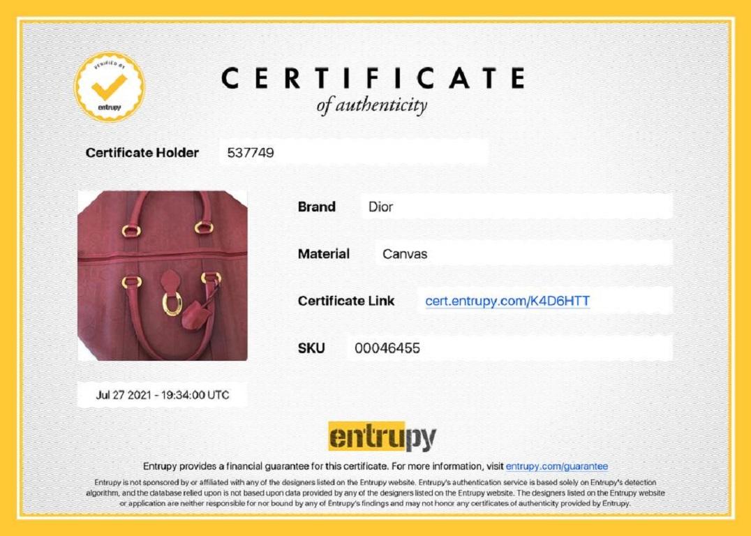 Dior Rare Bordeaux Monogram Trotter Boston Duffle Bag w/ Lock Key 812da3 1
