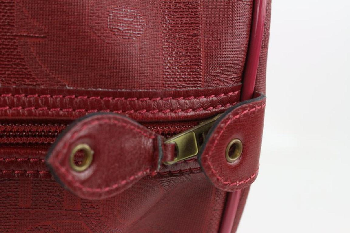 Dior Rare Bordeaux Monogram Trotter Boston Duffle Bag w/ Lock Key 812da3 2