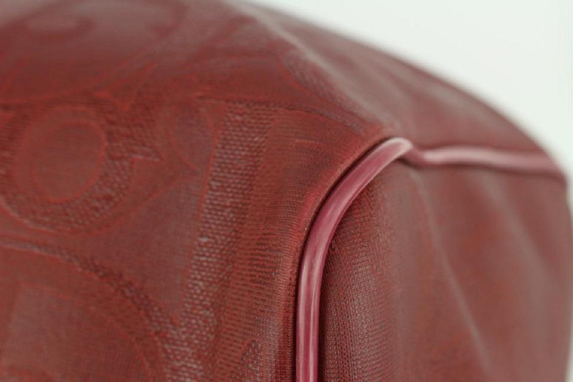 Dior Rare Bordeaux Monogram Trotter Boston Duffle Bag w/ Lock Key 812da3 4