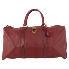 Dior Seltene Bordeaux Monogramm Trotter Boston Duffle Bag mit Schloss Schlüssel 812da3