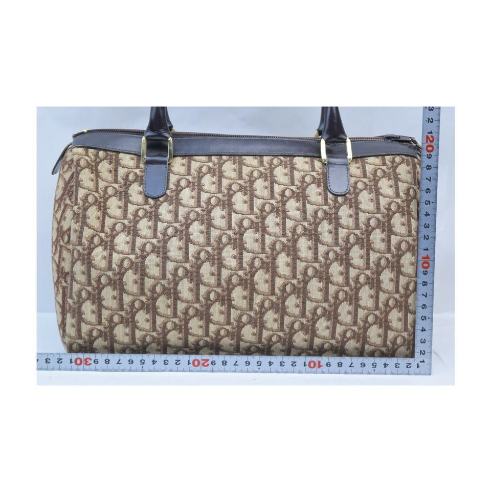 Dior Rare Brown Monogram Trotter Boston Bag 863175 en vente 3