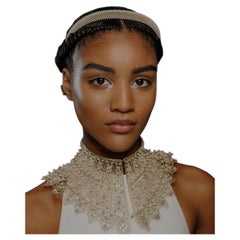 Dior Rare Runway headband FW 22 show gold metal & pearl
