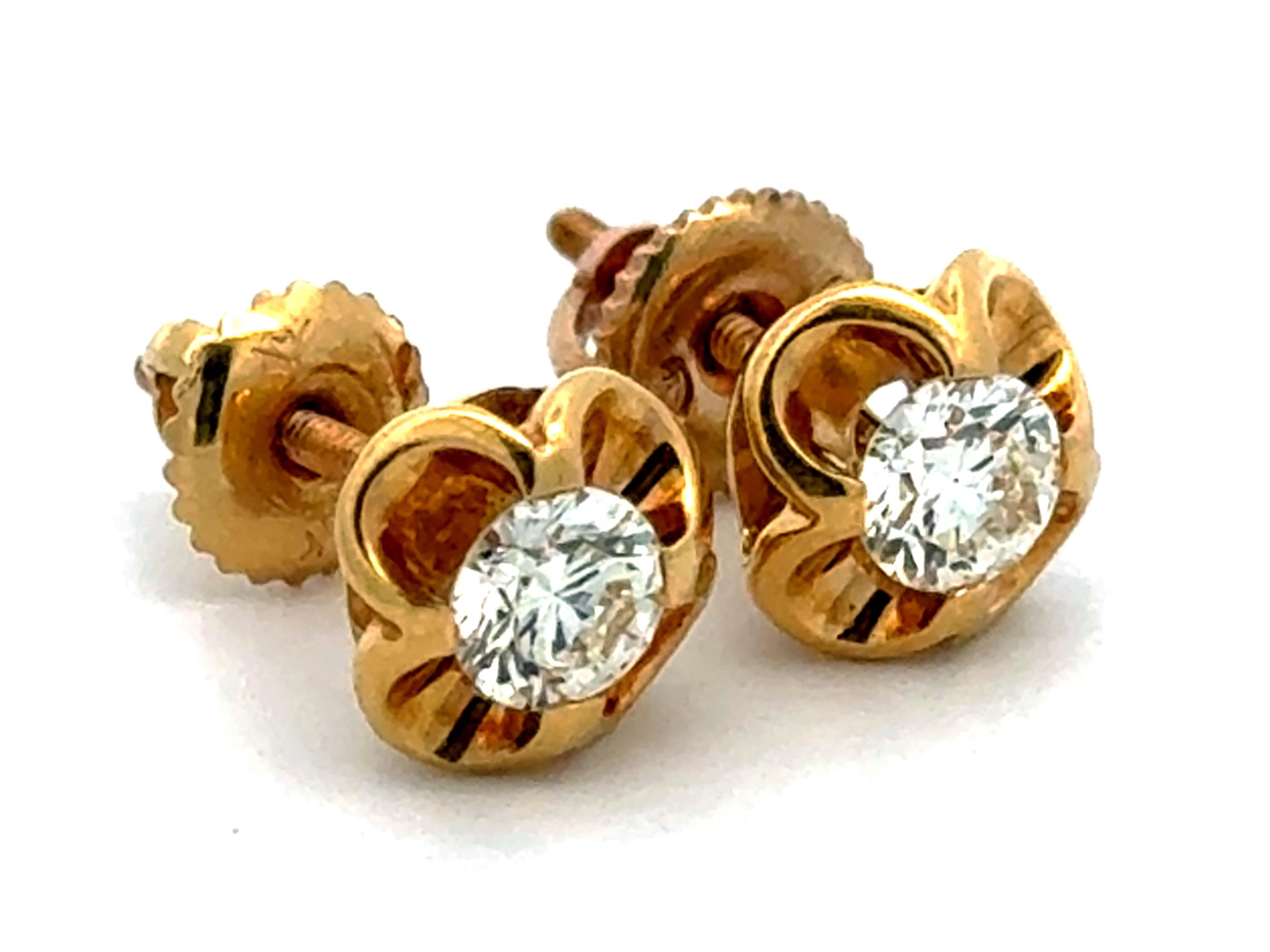 DIOR Seltene Vintage Diamant-Blumen-Ohrringe 18K Gelbgold (Moderne) im Angebot