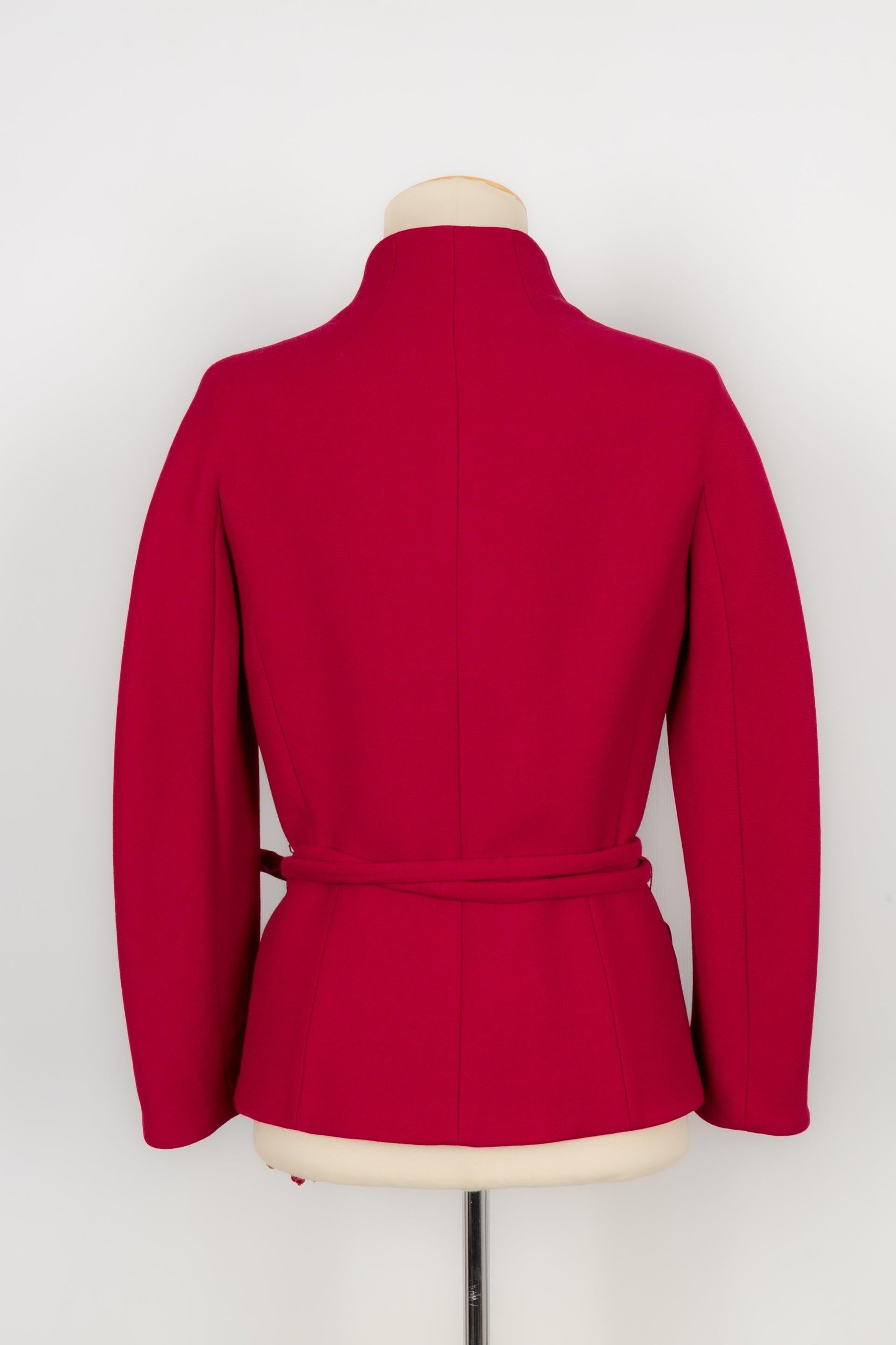 Dior - (Made in France) Raspberry wool jacket with a silk lining. Size 38FR. Fall-Winter 2009 Collection. Piece designed under the artistic direction of John Galliano.

Additional information:
Condition: Very good condition
Dimensions: Shoulder