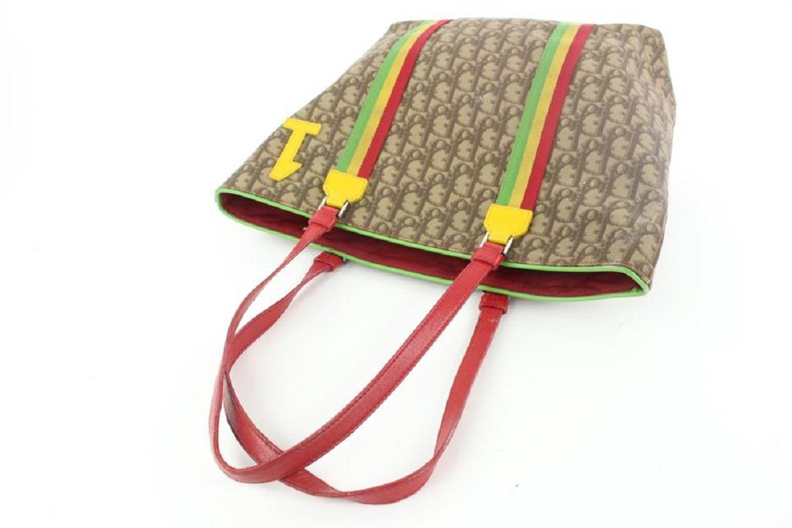 Dior Rasta Monogram Trotter Book Tote Bag Jamaican Motif 255da56 In Good Condition In Dix hills, NY