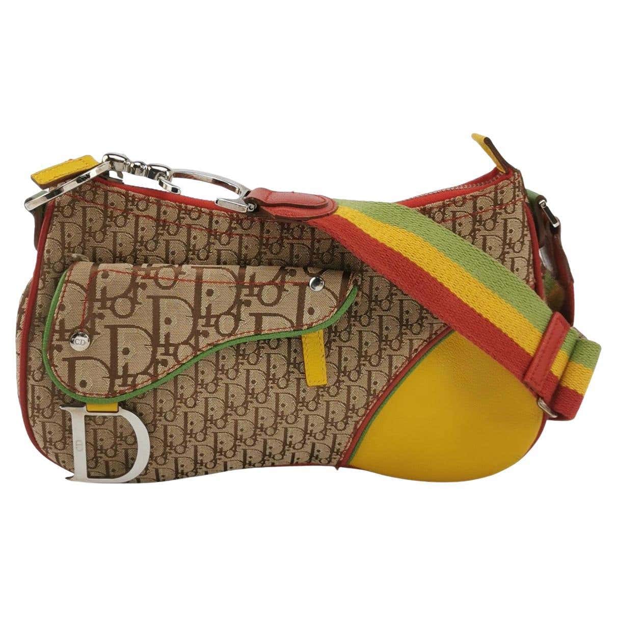 Dior Rasta Sims Dior Rasta Trotter Double Saddle Crossbody Shoulder Bag For Sale at 1stDibs