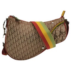 Dior Rasta Trotter Saddle Crossbody Bag Multicolor Canvas Strap