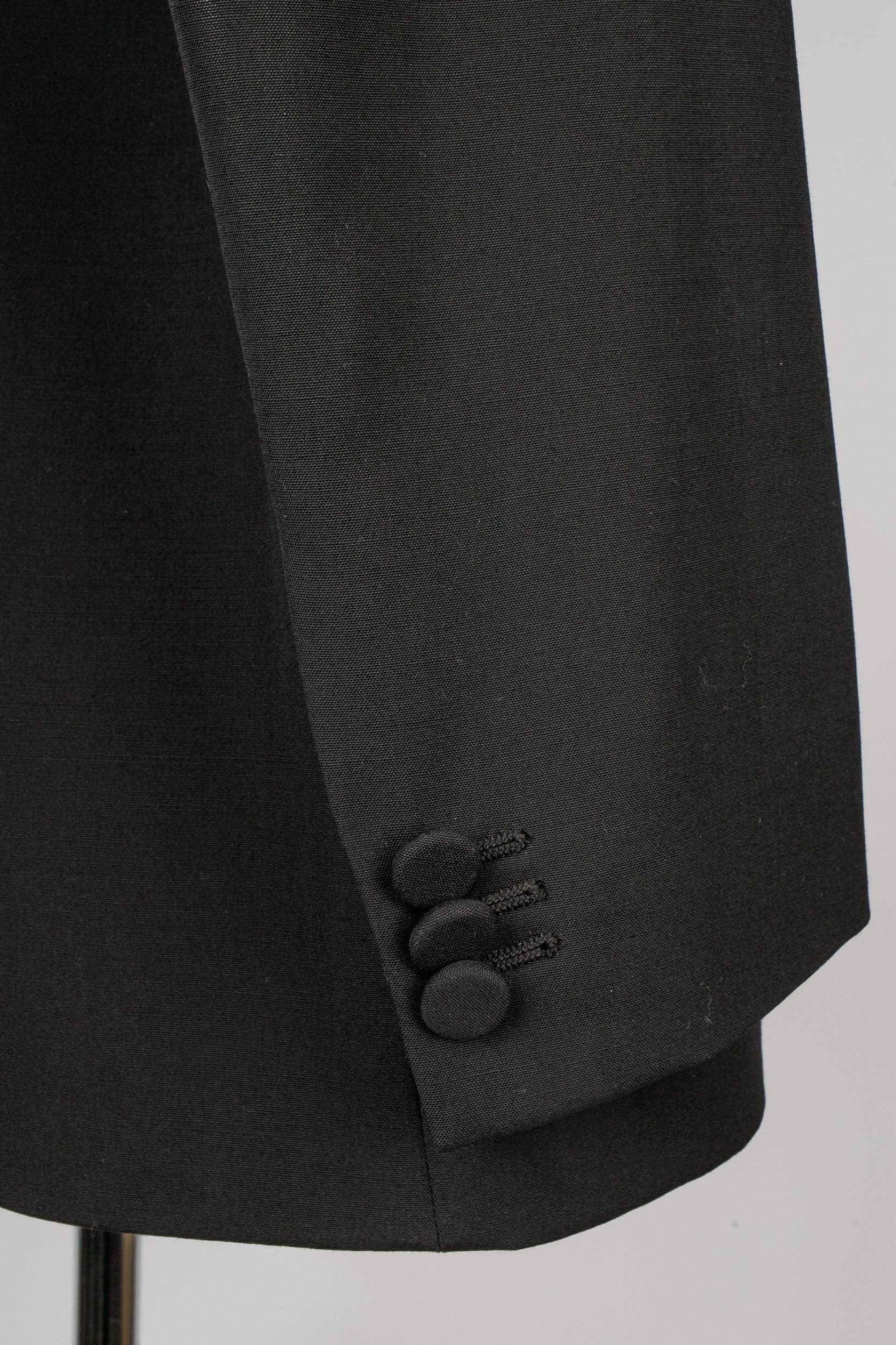 Dior Raw Wool and Black Silk Smoking Jacket, 2003 For Sale 2