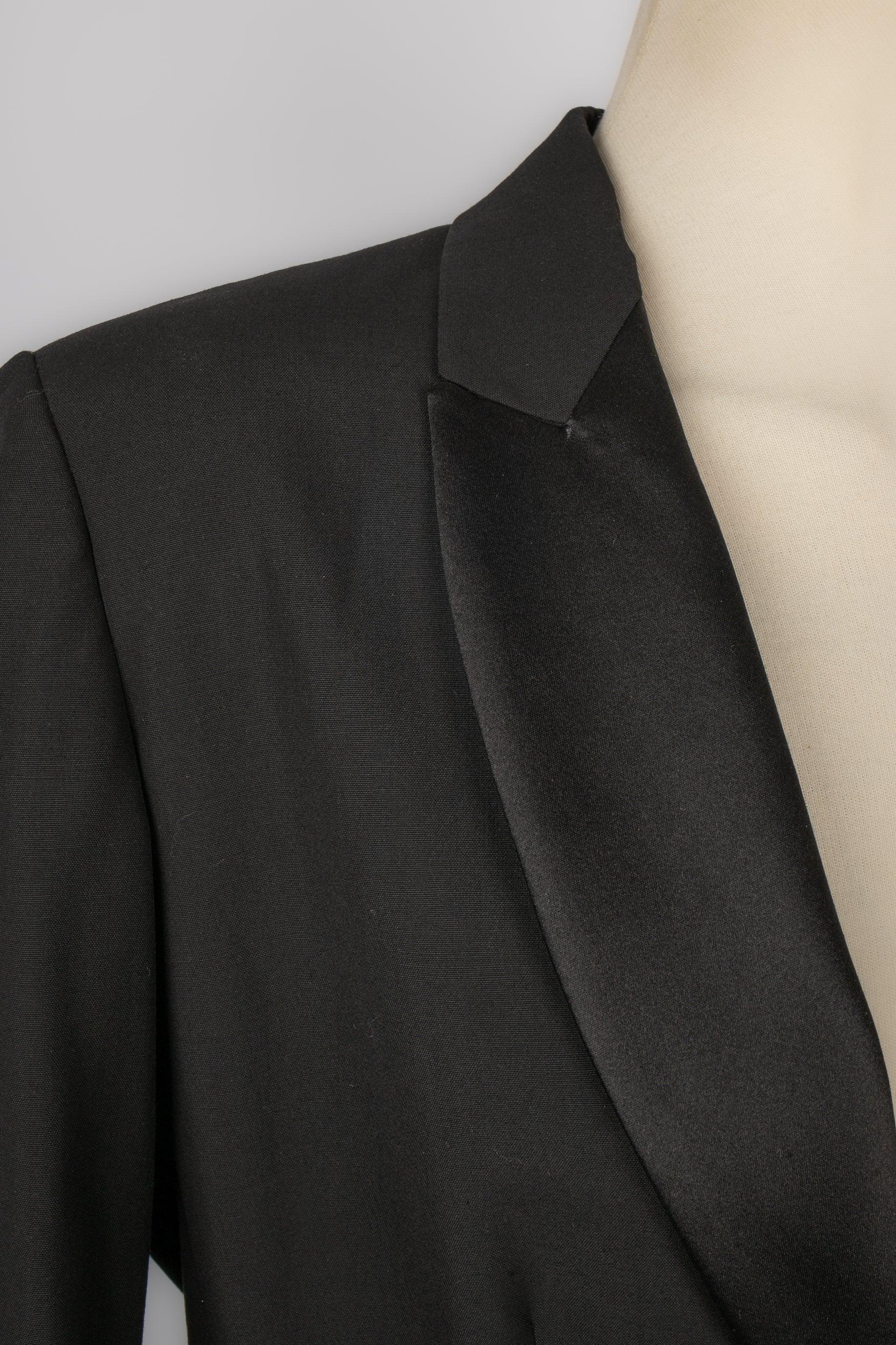 Dior Raw Wool and Black Silk Smoking Jacket, 2003 For Sale 3