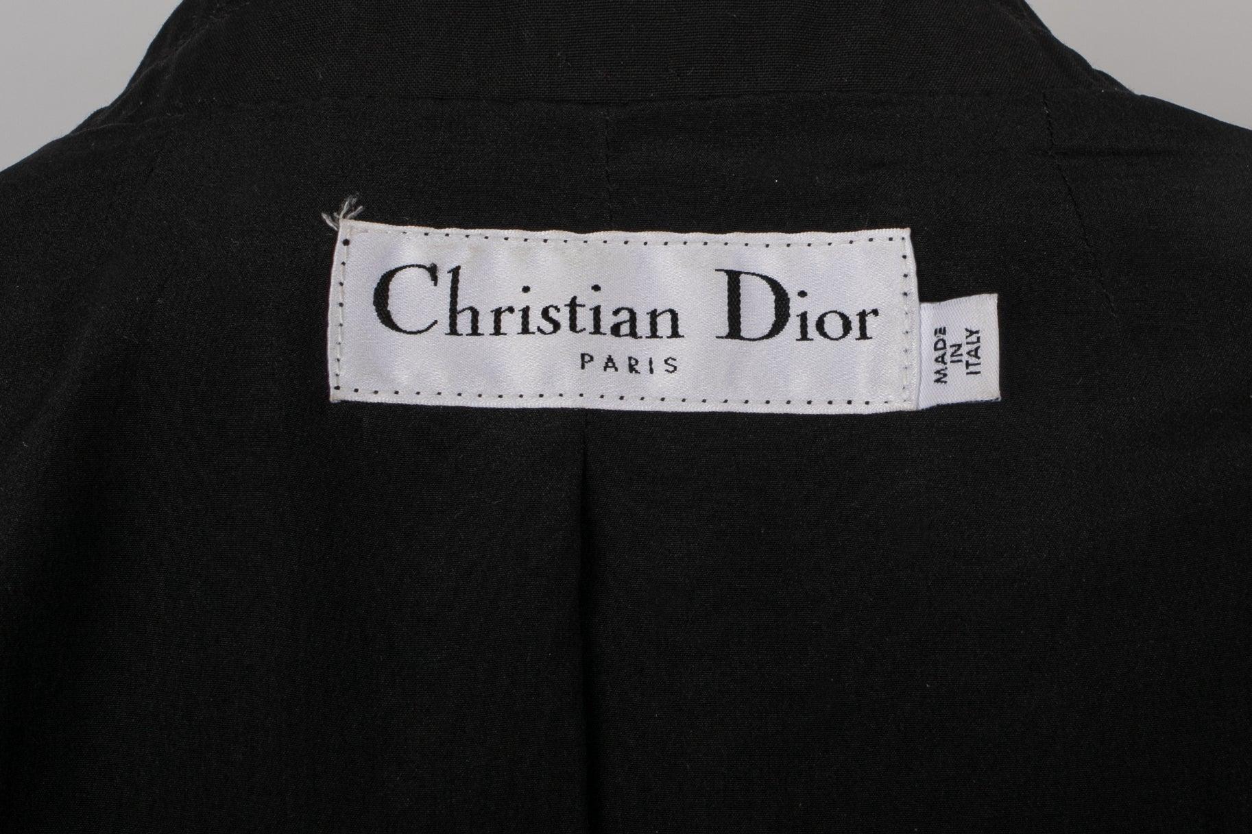 Dior Raw Wool and Black Silk Smoking Jacket, 2003 For Sale 4