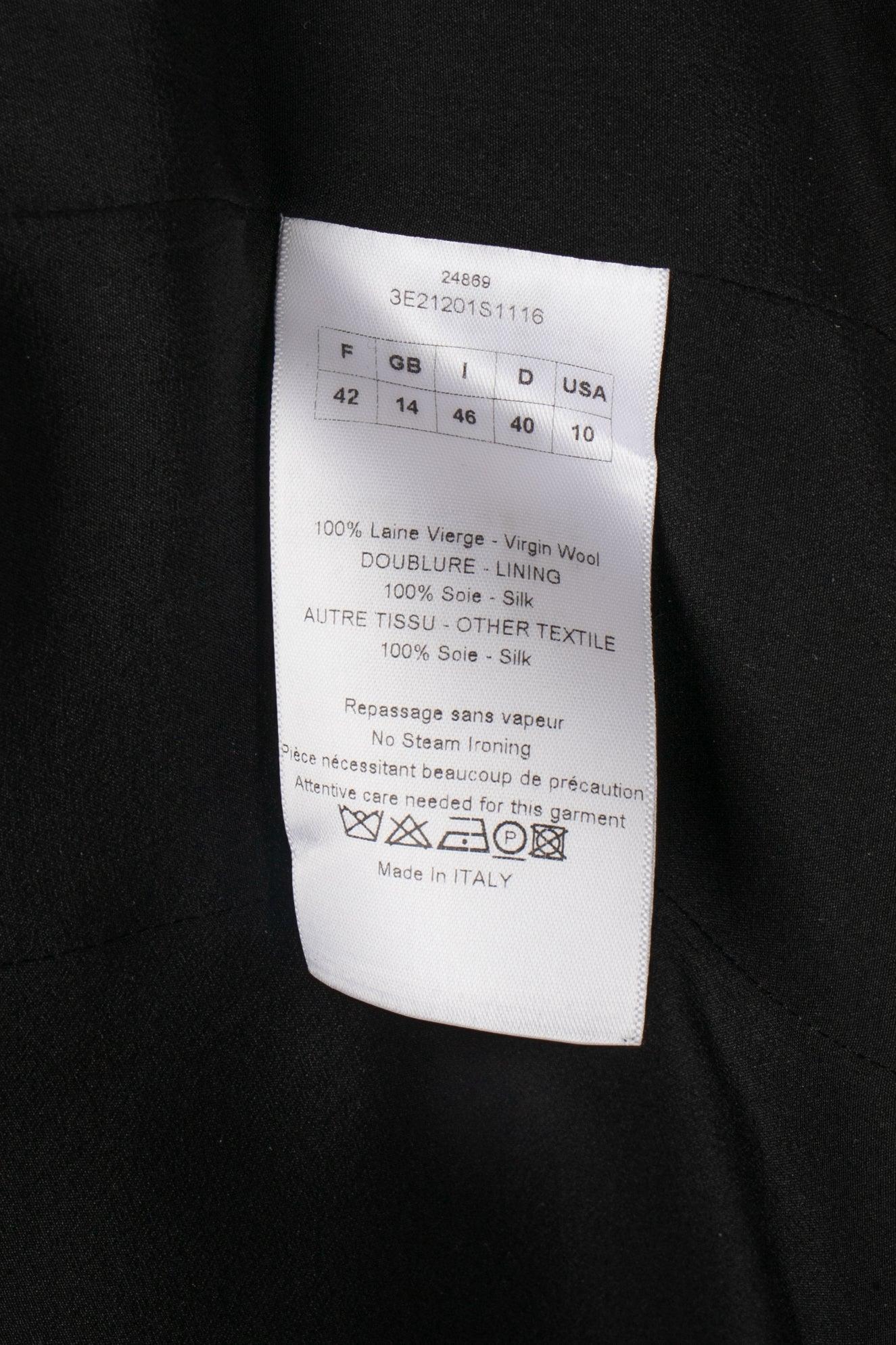 Dior Raw Wool and Black Silk Smoking Jacket, 2003 For Sale 5