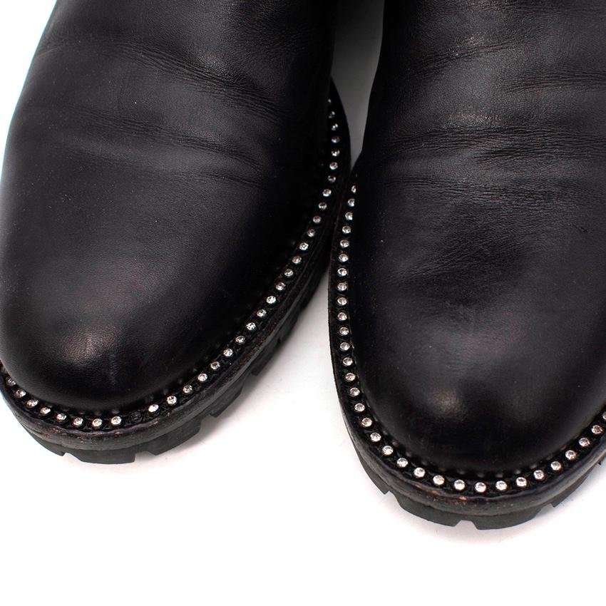 Women's Dior Rebelle Black Leather Biker Boots For Sale