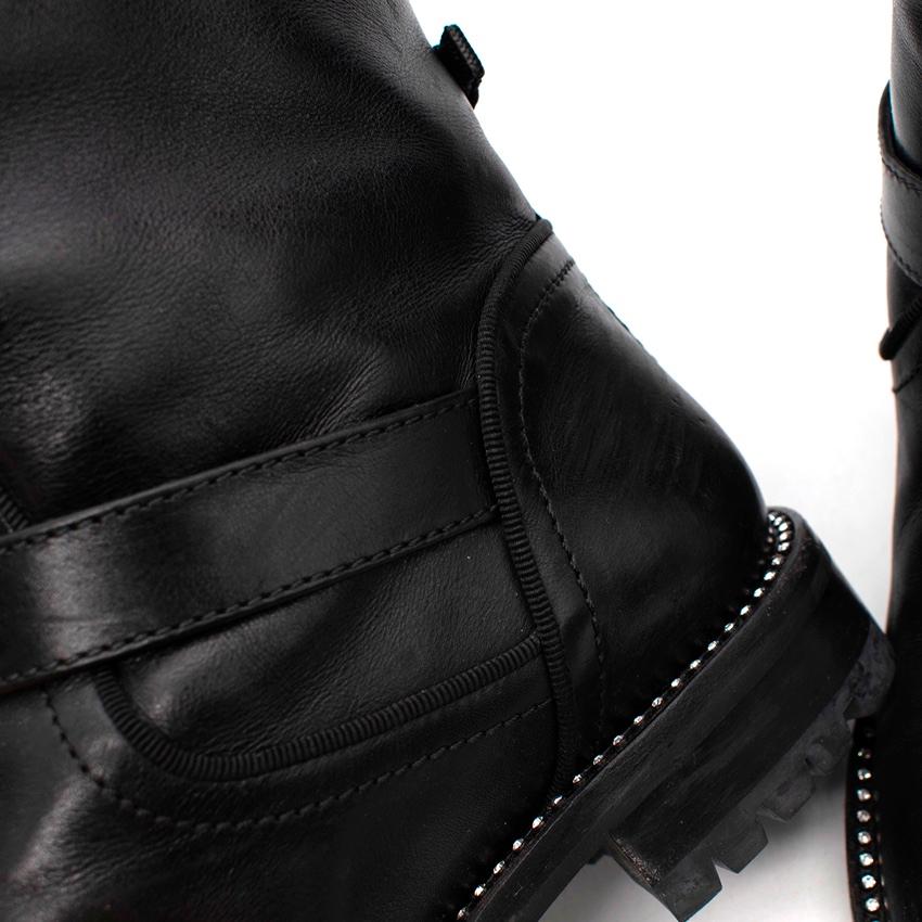 Dior Rebelle Black Leather Biker Boots For Sale 1