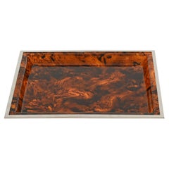 Dior Rectangular Tortoiseshell Effect Lucite Serving Tray, Italy 1970s