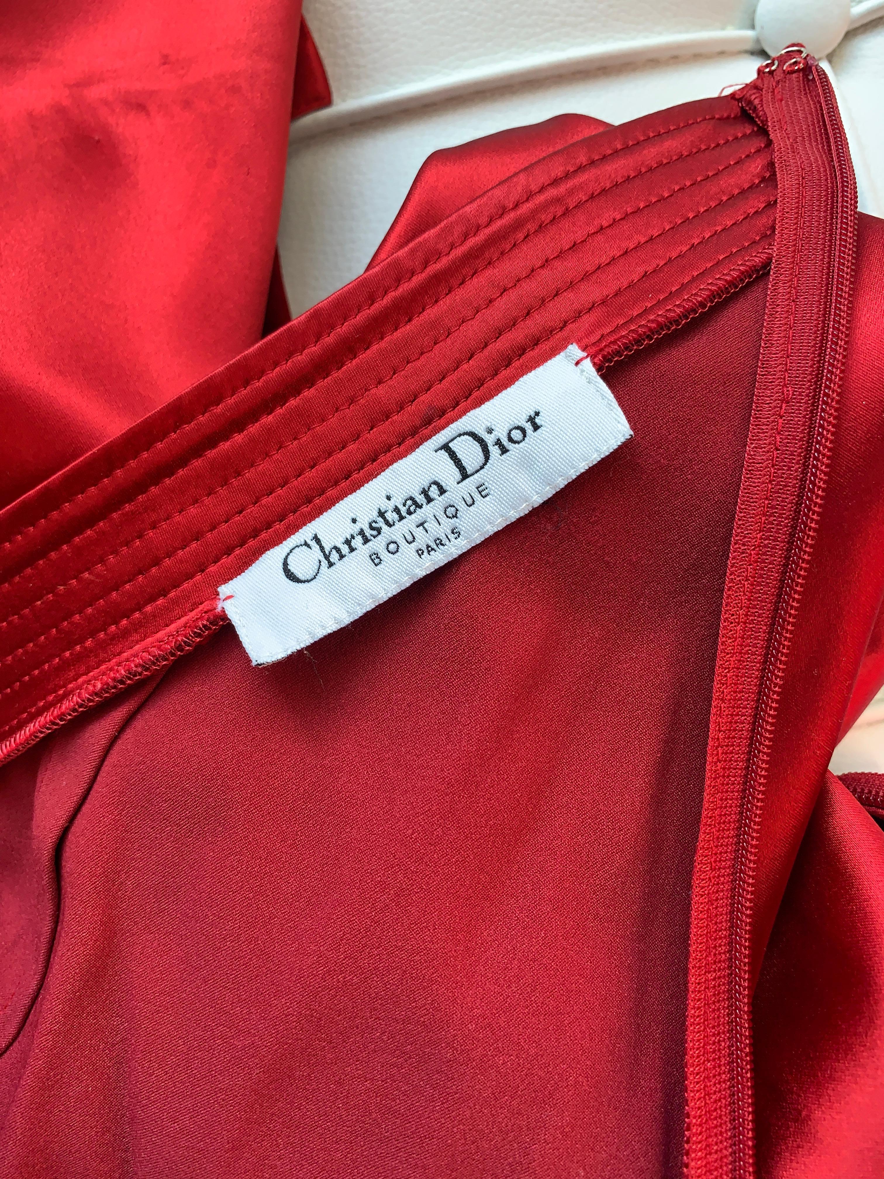 Dior red 2004 dress For Sale 7