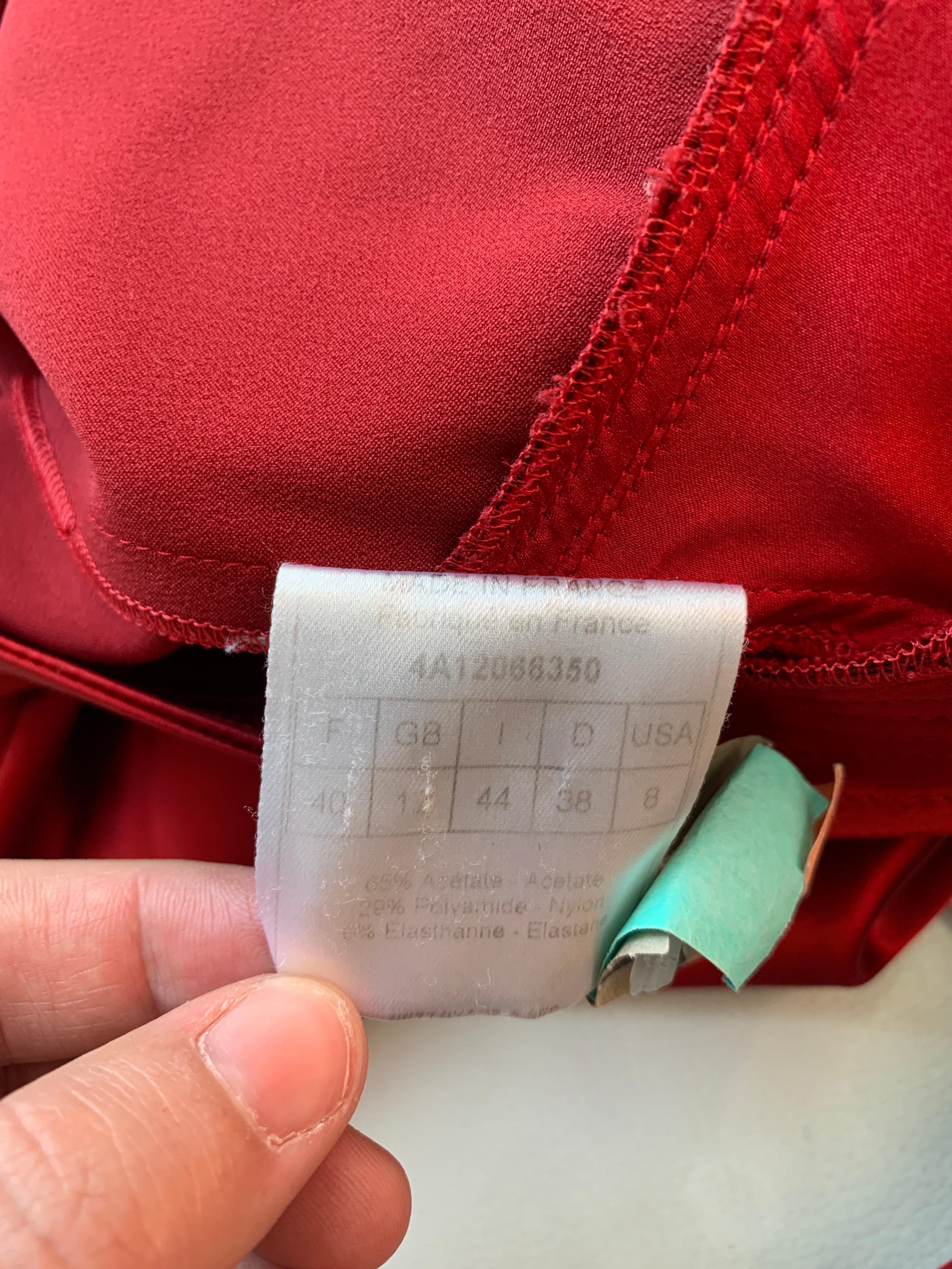 Dior red 2004 dress For Sale 9