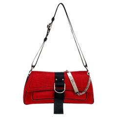 Dior Red/Black Fabric Hardcore Shoulder Bag