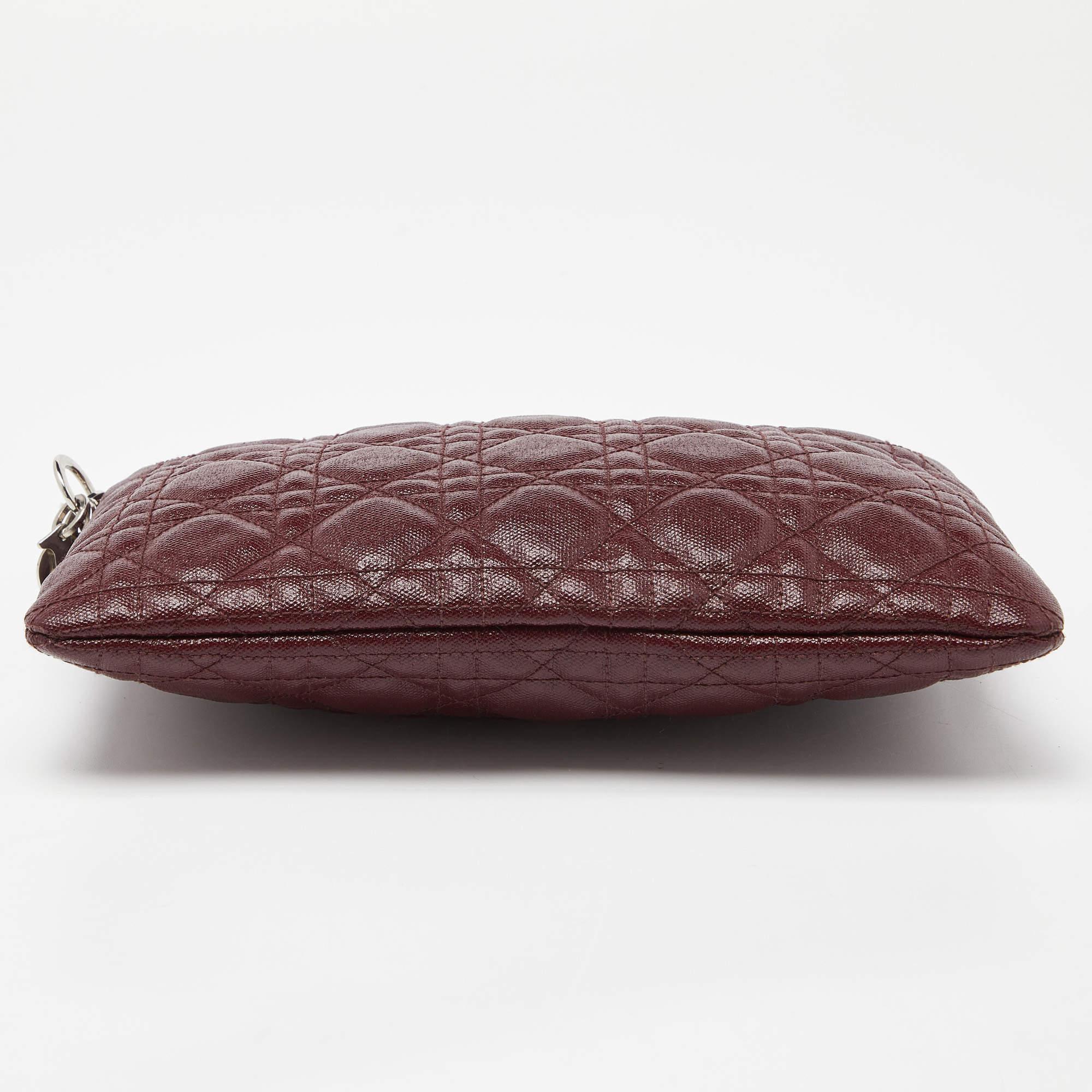 Black Dior Red Cannage Coated Canvas Panarea Clutch